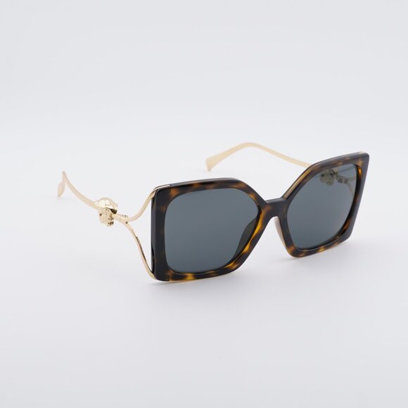 Versace VE4502U 108/87 Sunglasses Havana/Gold Square Frame, Grey Lenses - Picture 4 of 9